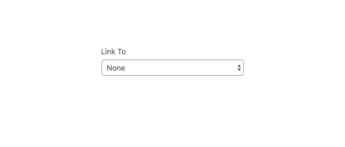 A “Link To” select with “none” selected.