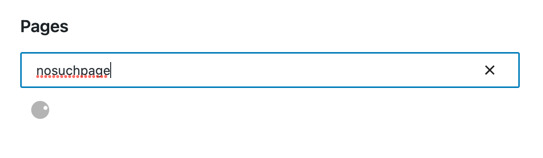 Loading indicator shown while searching WordPress pages