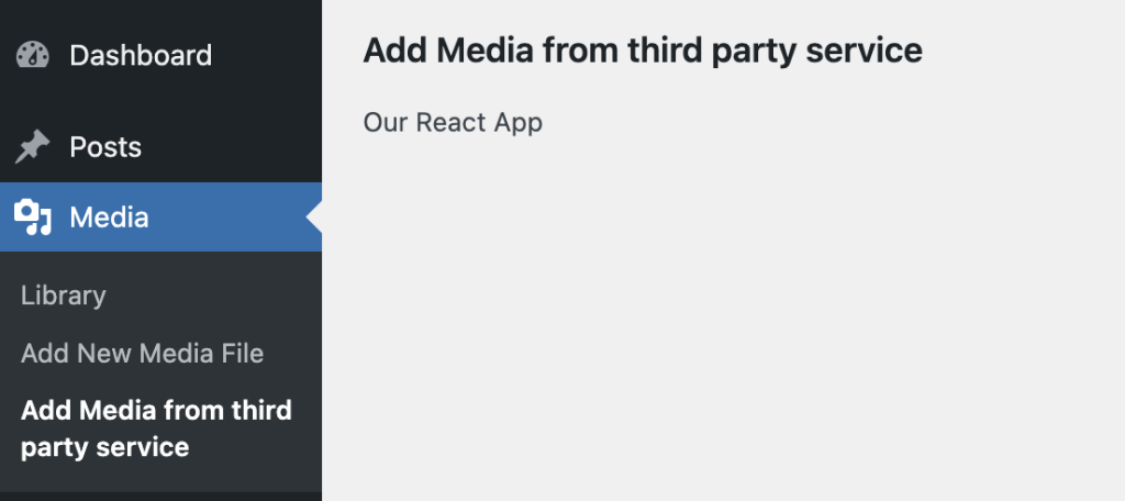 管理界面中最小 React 应用的快照
