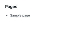 WordPress pages list showing Sample page