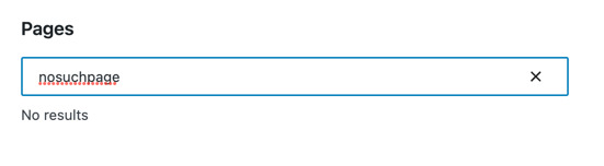 No results found for page search query in WordPress