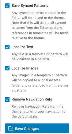 Create Block Theme 插件：保存更改 第 2 部分