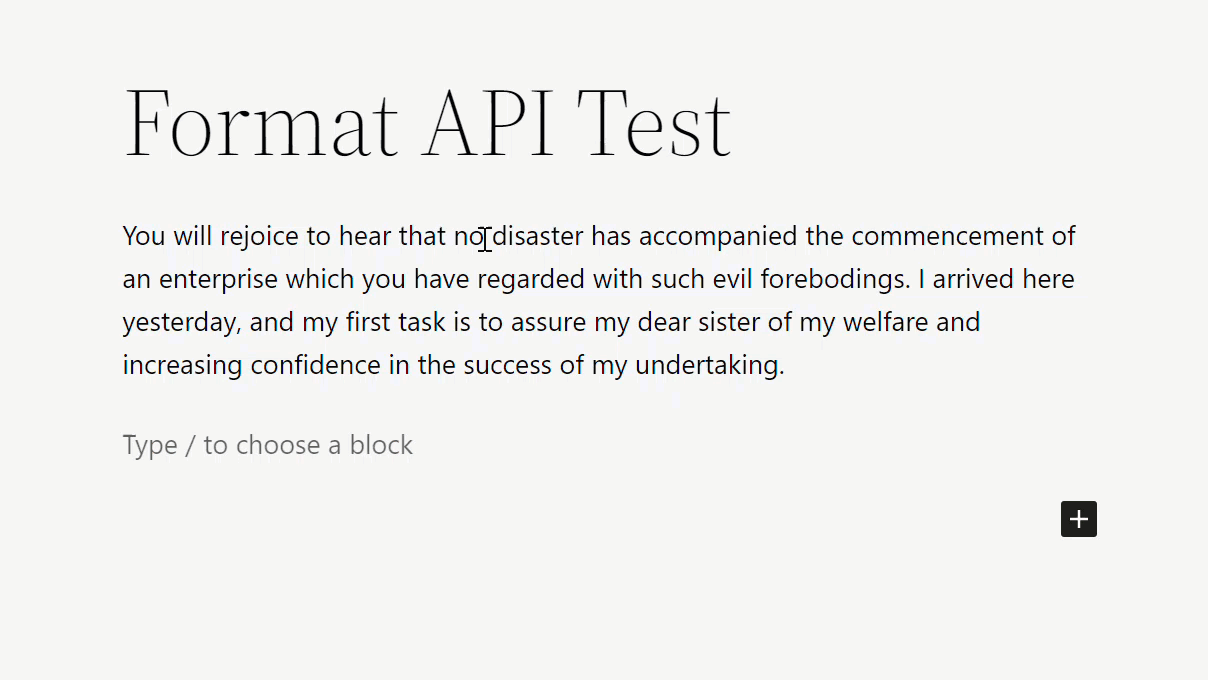 Format API Toolbar animated example
