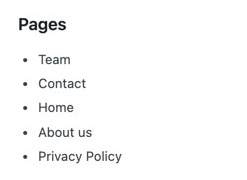 List of website pages