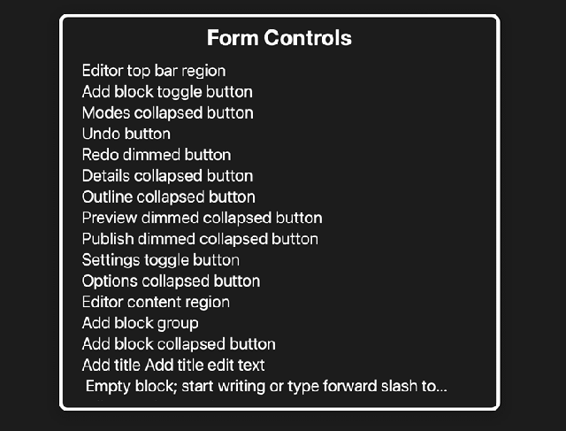 Navigating through form controls and landmarks using the VoiceOver Rotor
