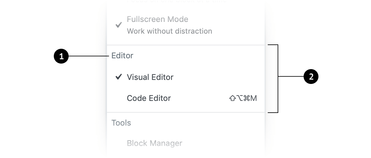 MenuGroup diagram with label and dividers