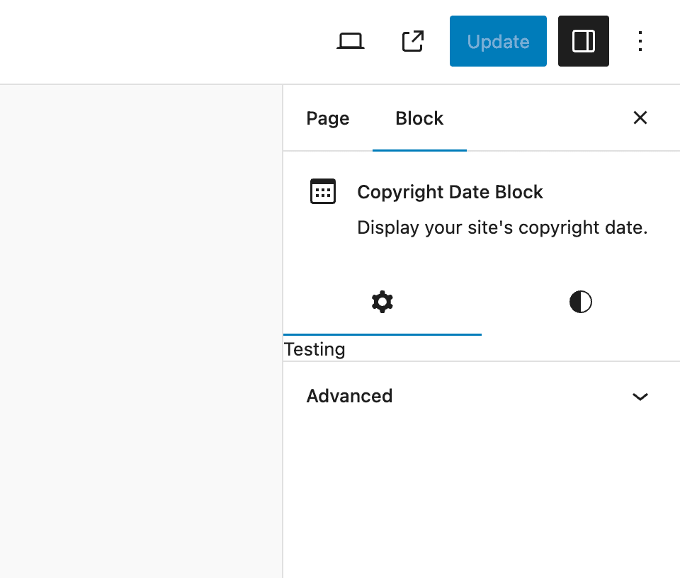The Setting Sidebar now displays the message